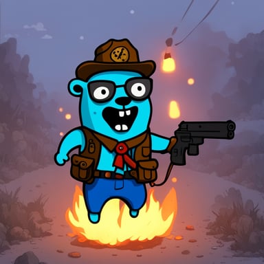 Go Blue Gopher in Zombie Apocalypse