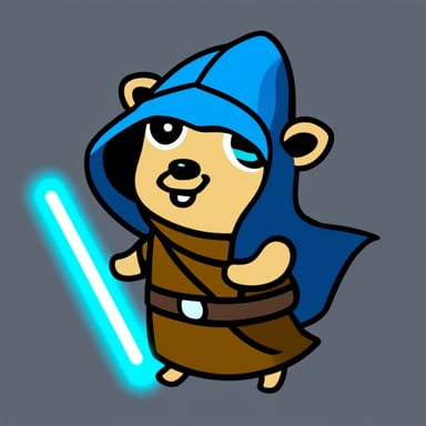 Go Blue Gopher dressed as a Jedi from Star Wars.