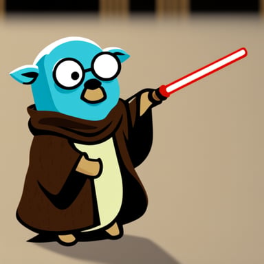 Go Blue Gopher dressed as a Jedi from Star Wars.