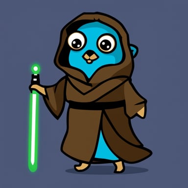 Go Blue Gopher dressed as a Jedi from Star Wars.
