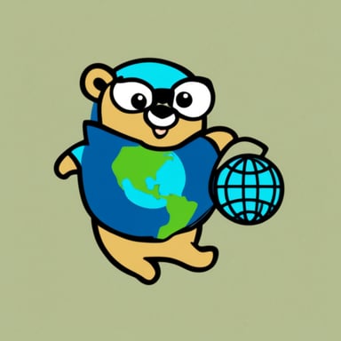 Go Blue Gopher carrying a globe, the globe has the name web servers on it.