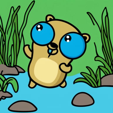 Generate a go blue gopher searching in Google.