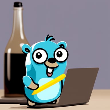 Happy Go Blue Gopher creating hypermedia