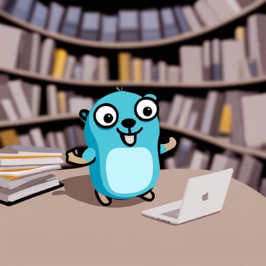 Happy Go Blue Gopher creating hypermedia