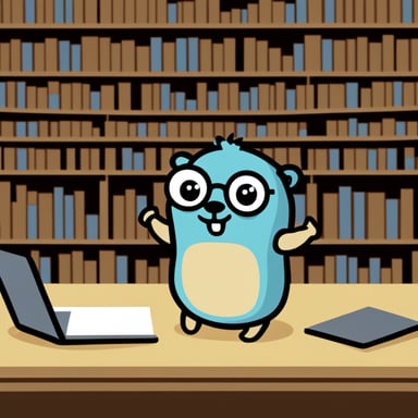 Happy Go Blue Gopher creating hypermedia