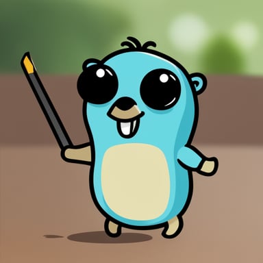 Happy Go Blue Gopher creating hypermedia