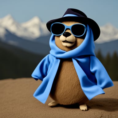 Go Blue Gopher wearing a disguise of a beaver