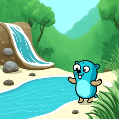 Go Blue Gopher is going for a swim.