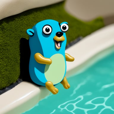 Go Blue Gopher is going for a swim.