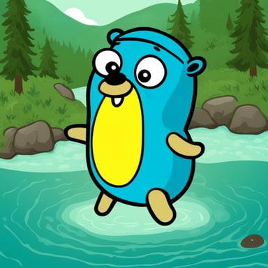 Go Blue Gopher is going for a swim.