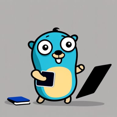 Go Blue Gopher is learning programming.