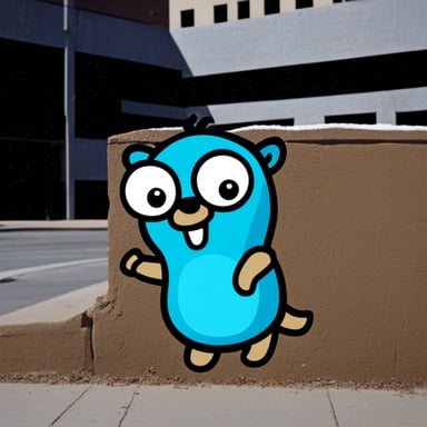Go Blue Gopher as graffiti gopher.