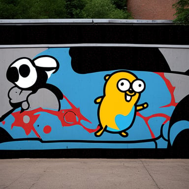 Go Blue Gopher as graffiti gopher.