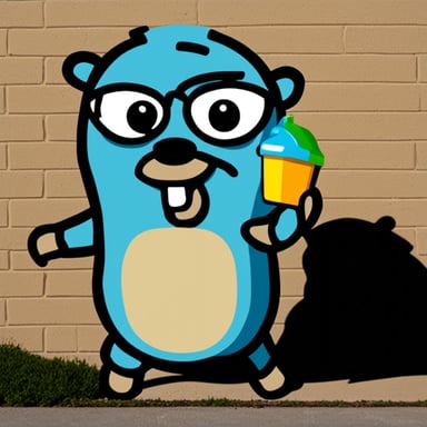 Go Blue Gopher as graffiti gopher.