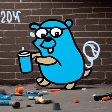 Graffiti artist Go Blue Gopher