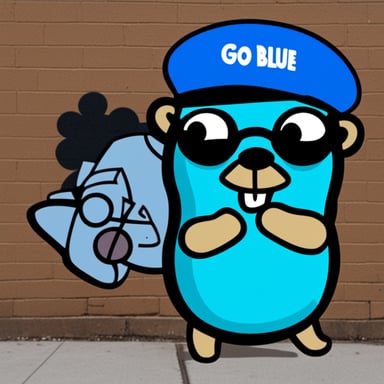 Graffiti artist Go Blue Gopher