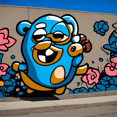 Graffiti artist Go Blue Gopher
