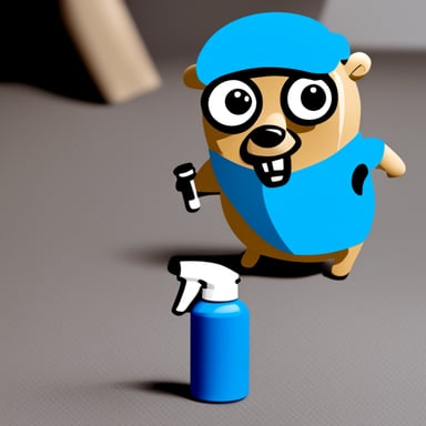 Go Blue Gopher as an artist with a spray can