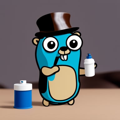Go Blue Gopher as an artist with a spray can