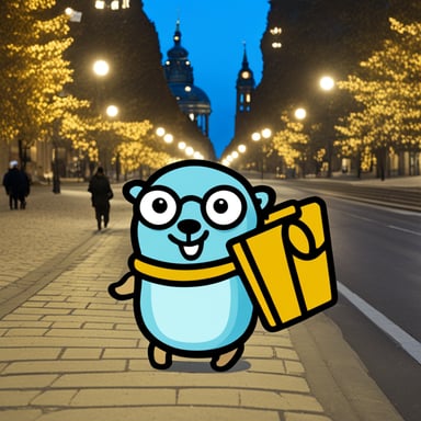 Go Blue Gopher explores Berlin.