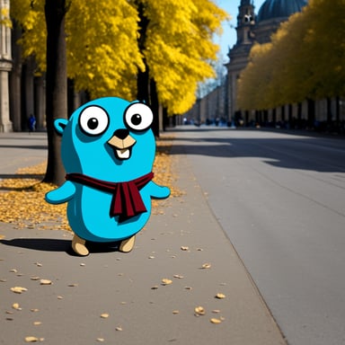 Go Blue Gopher explores Berlin.