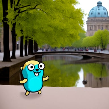 Go Blue Gopher explores Berlin.