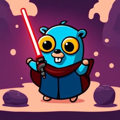 Go blue gopher with a lightsaber