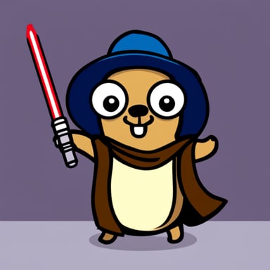 Go blue gopher with a lightsaber