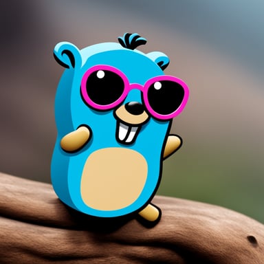 Create a go blue gopher with a Deutsche Telekom logo.