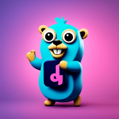 Create a go blue gopher with a Deutsche Telekom logo.
