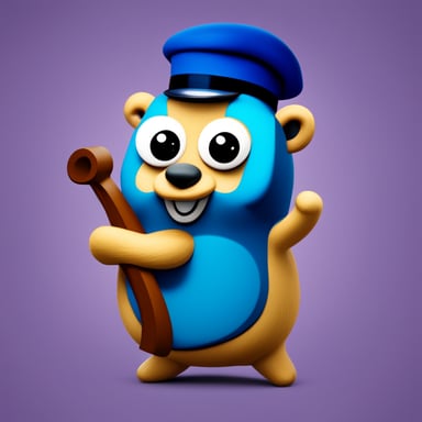 Create a go blue gopher with a Deutsche Telekom logo.