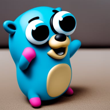 Create a go blue gopher with a Deutsche Telekom logo.