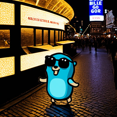 Go Blue Gopher explores Berlin, Alexanderplatz.