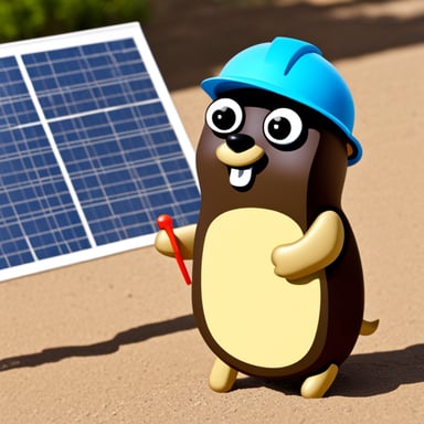 Go blue gopher in photovoltaics.