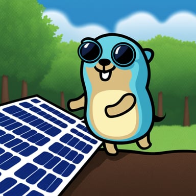 Go blue gopher in photovoltaics.