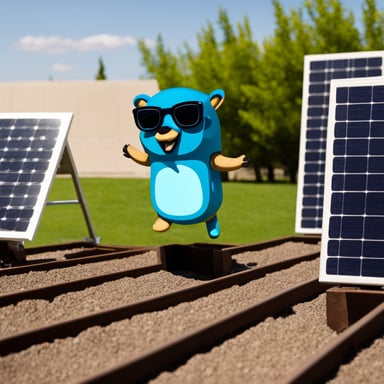 Go blue gopher in photovoltaics.