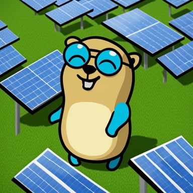 Go blue gopher in photovoltaics.