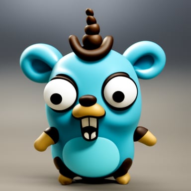 Go Blue Gopher with horns and a snarl.