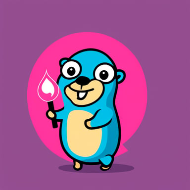 Go Blue Gopher with the logo of Deutsche Telekom