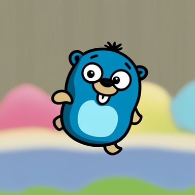 Go Blue Gopher with the logo of Deutsche Telekom