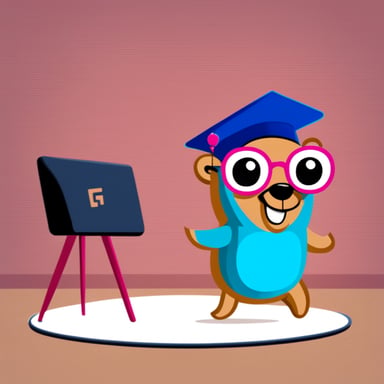Go Blue Gopher with the logo of Deutsche Telekom