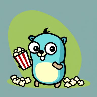 Go Blue Gopher eating popcorn.