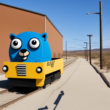 A go blue gopher routes packages between endpoints in complex IT networks.