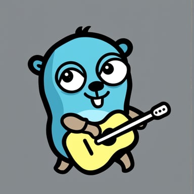 Go Blue Gopher with text hi