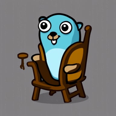 Go Blue Gopher on his throne
