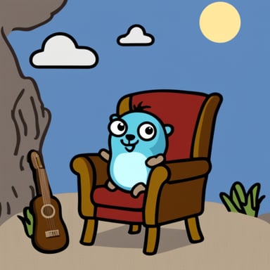 Go Blue Gopher on his throne