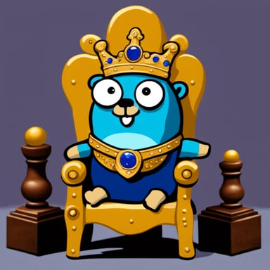 Go Blue Gopher on his throne