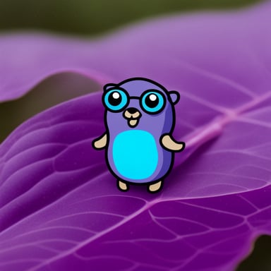 Go Blue Gopher on a large purple leaf