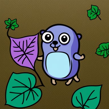 Go Blue Gopher on a large purple leaf