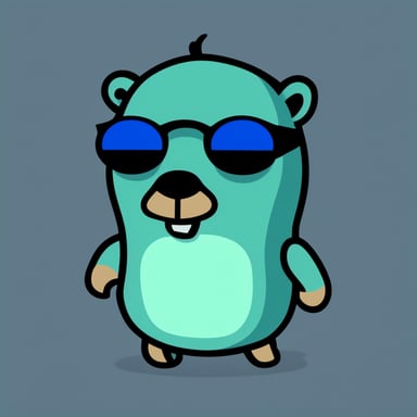 Go Blue Gopher as Neo in Matrix style.
